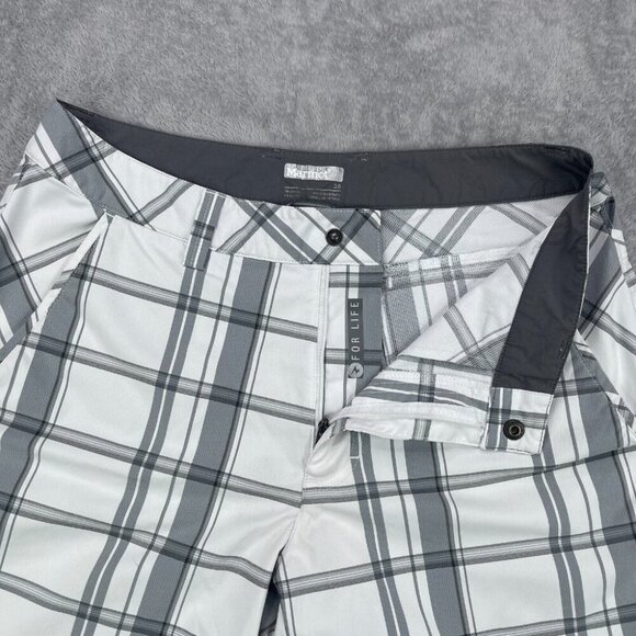 Marmot Hybrid Golf Shorts Mens Size 30 Gray Plaid Walking Golfing Casual Preppy - Picture 2 of 11
